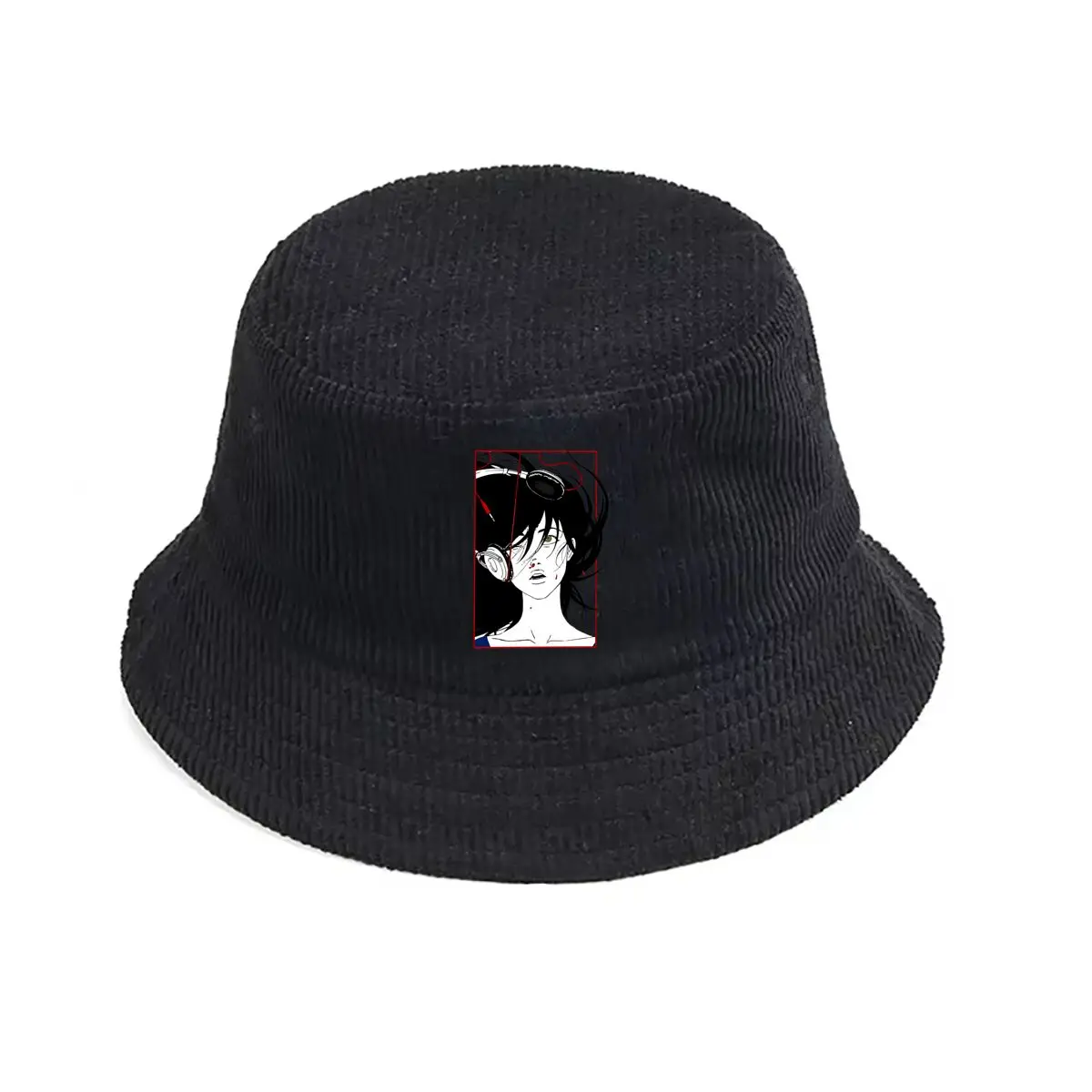 

Anime - style illustration of a person with red lines artistic and possibly character - related Fisherman Hat Winter Cap