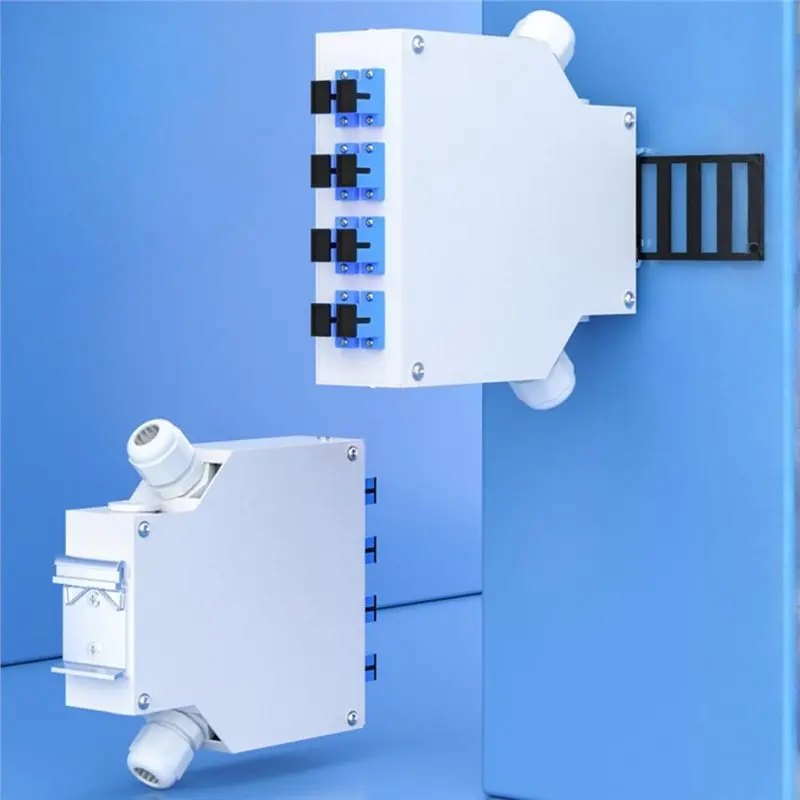 

[AAAE 2026] Fiber Distribution Box 8 Port 2 Cable Entries DIN Rail Mount For 8 Core SC ST FC LC Duplex Adapters
