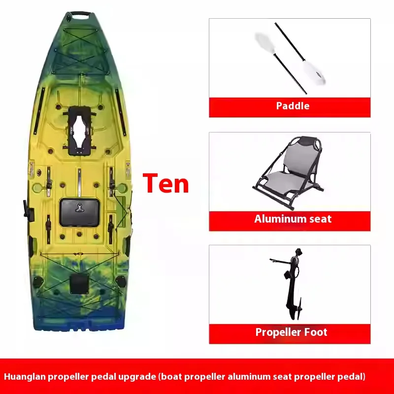 Novo isca barco de pesca pedal-distido caiaque moldagem rotacional pedal canoa cinto de segurança pedal elétrico empurrar água jogar