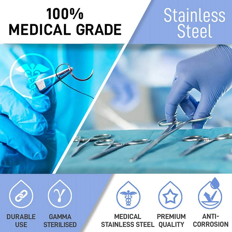 2X Suture Kit,Stainless Steel Training Instruments With Scalpel Blades For Veterinarian,Biology And Dissection Lab