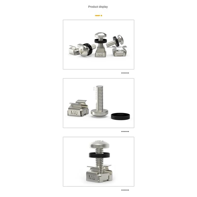 ABGR-50Pcs m6x16mm parafusos de gabinete montagem em rack gaiola porcas arruelas de parafuso para prateleiras de distribuição de chassi de servidor roteadores