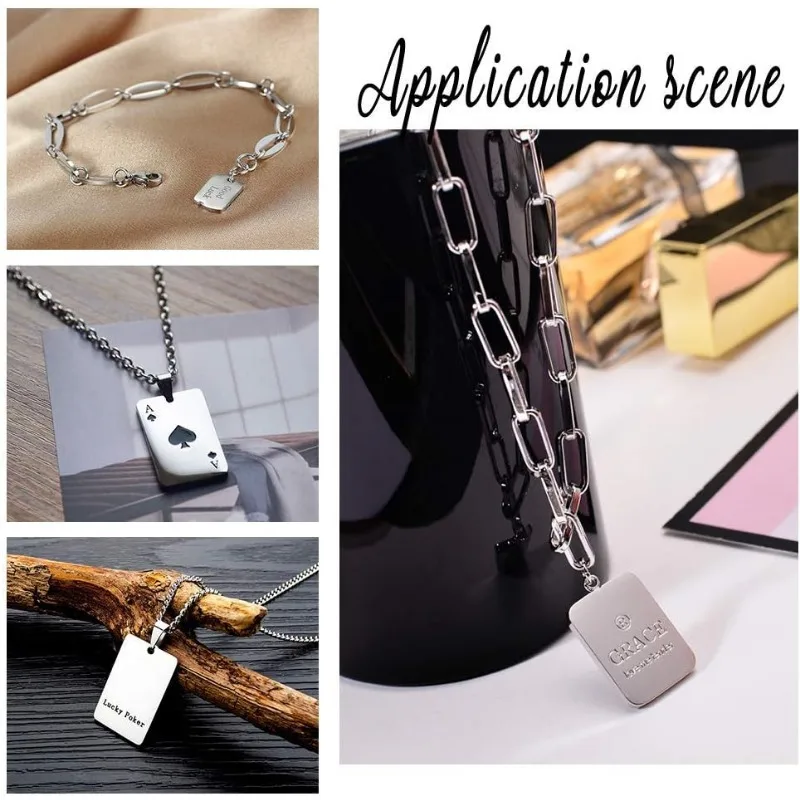 30pcs Rectangle Shape Stainless Steel Charms Stamping Blank Tag Pendants 30x20x1mm Blank Rectangle Dog Pet Tags for Pet Luggage