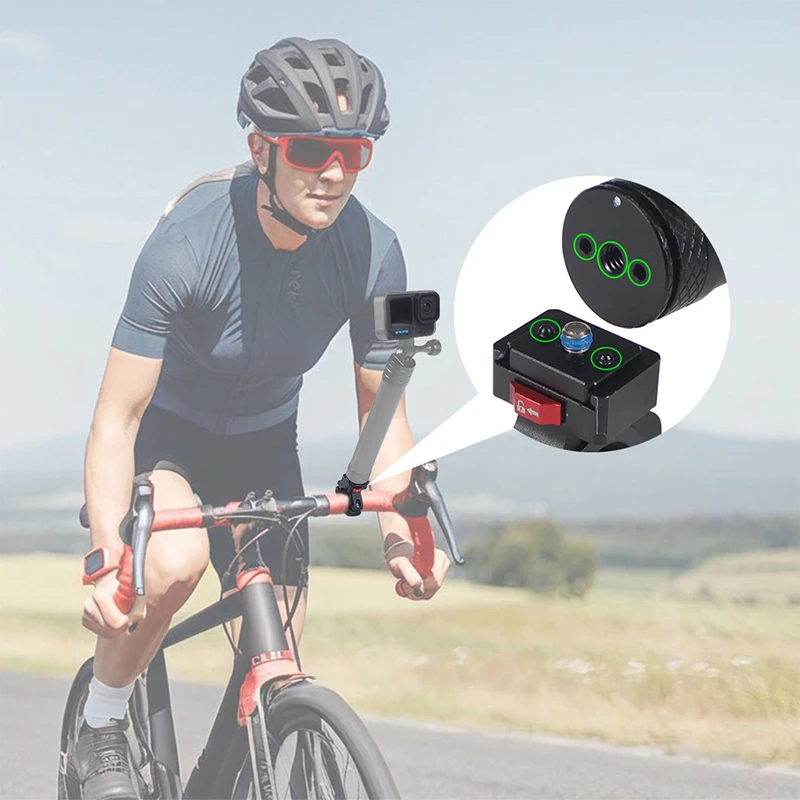 Металлическое крепление для велосипедного велосипеда с винтом 1/4 Arri, быстроразъемный держатель на руль для GoPro 13, Insta360, экшн-камеры DJI Osmo