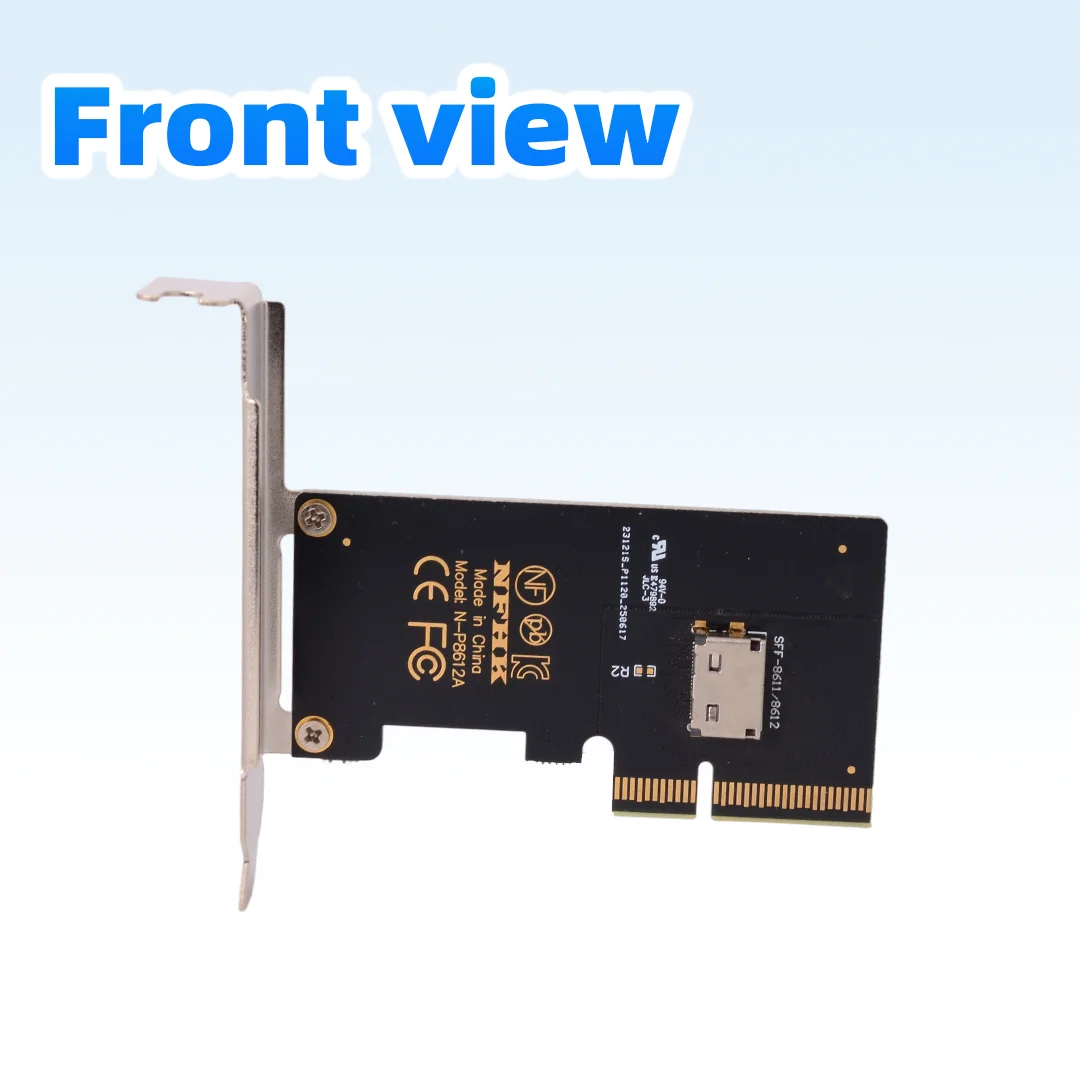 PCIe 4.0 5.0 X4 To OCuLink SFF-8612 4i Adapter Card, Host Converter for NVMe U.2 SSD EGPU External Graphics Card