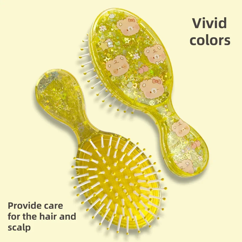 

1PC Kawaii Little Bear Pattern Inflatable Comb for Kids Professional Hairdressing Tool Massage Hair Comb Children's Comb