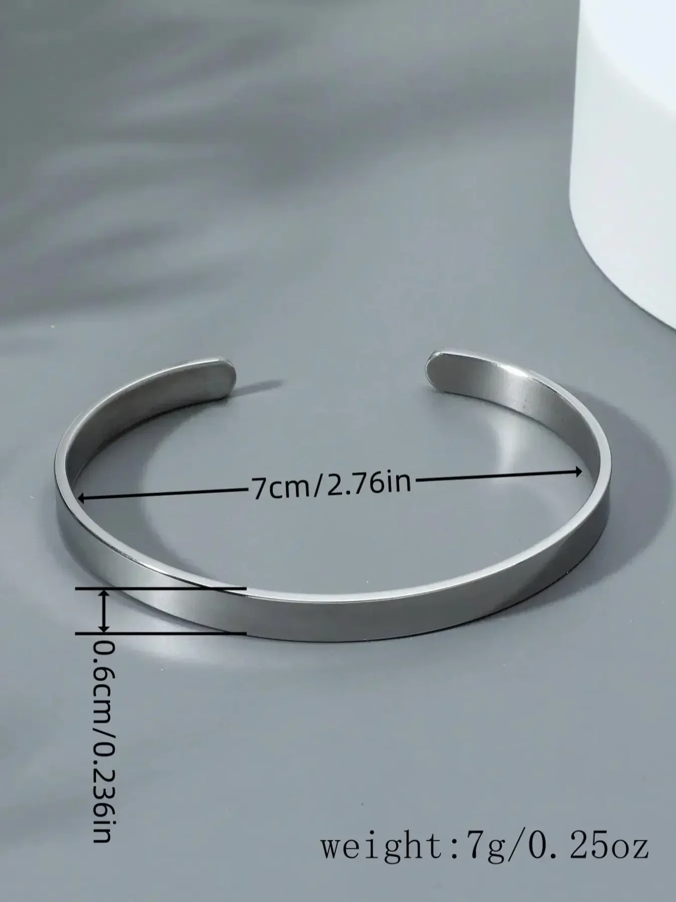 Simple C-shaped Cuff Bangle, 1 Piece Adjustable Bracelet  for Women and Men, Fashion Stainless Steel Jewelry for Party, Daily Clothing Decor, Trendy All-match & Exquisite Jewelry for Birthday Gift, Elegant Minimalist Bangle