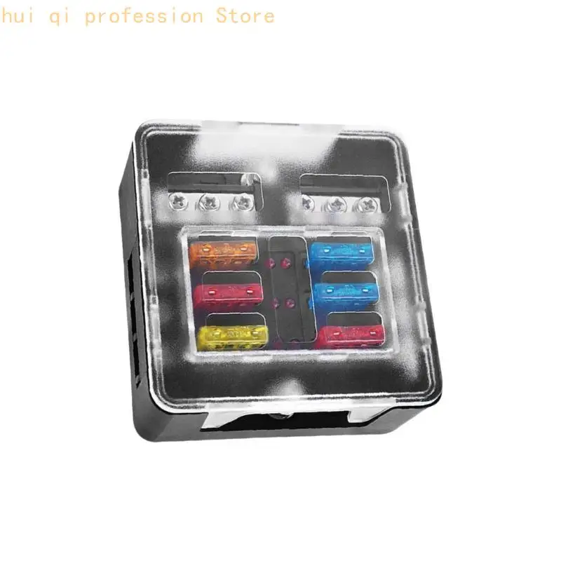 Efficient 6/12 Circuit Fuses Holder Clear Cover Fuses Block Car Electrical Management Auto Modification Part for Auto Use H8WE