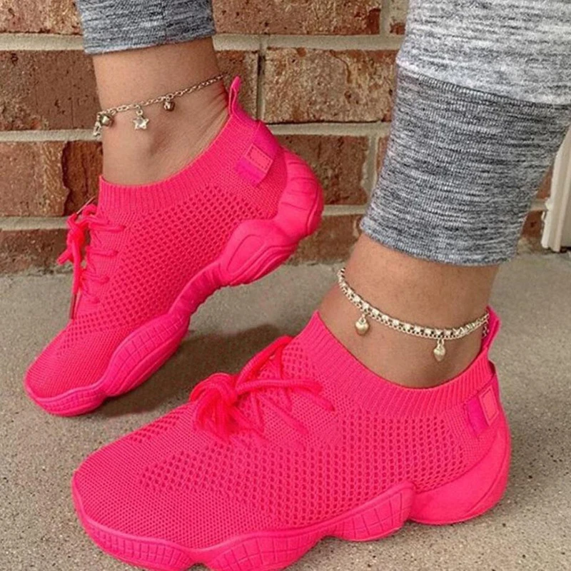 2023 New Shoes for Women Sneakers Mesh Breathable Comfortable Fashion Sports Shoes Green Black Woman Casual Shoes Tenis De Mujer