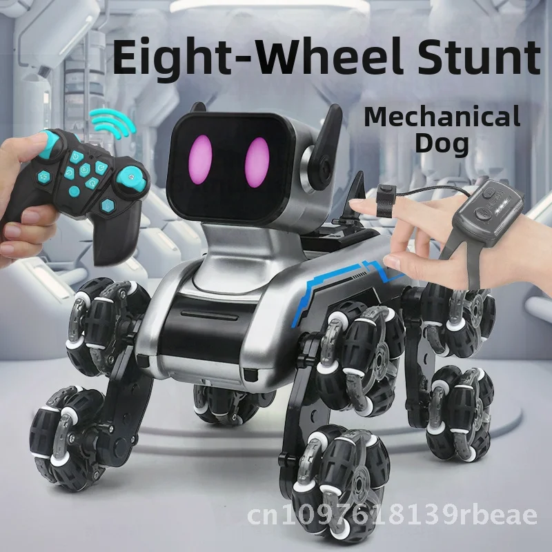 Jouet mécanique de cascadeur à huit roues télécommandé pour enfants, Robot Intelligent pour animaux de compagnie avec geste d'escalade par Induction