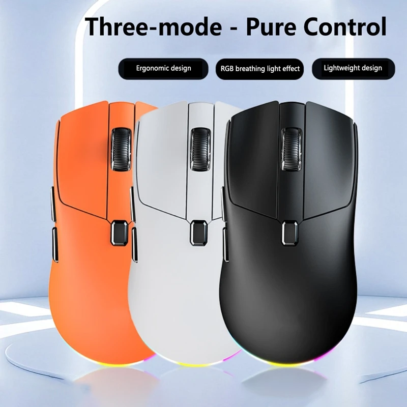 Lenovo Wireless Mouse Tri-Mode 2.4G Bluetooth Rechargeable Gaming Mouse Ultra-Light 12000 DPI Ergonomic Optical For Laptop PC