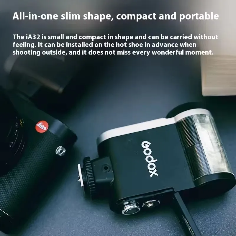 New Godox iA32 Camera Flash iFIash Mini Retro Mirrorless Camera Flashlight 6200K CCT Custom Flash For Canon Fuji Nikon Sony