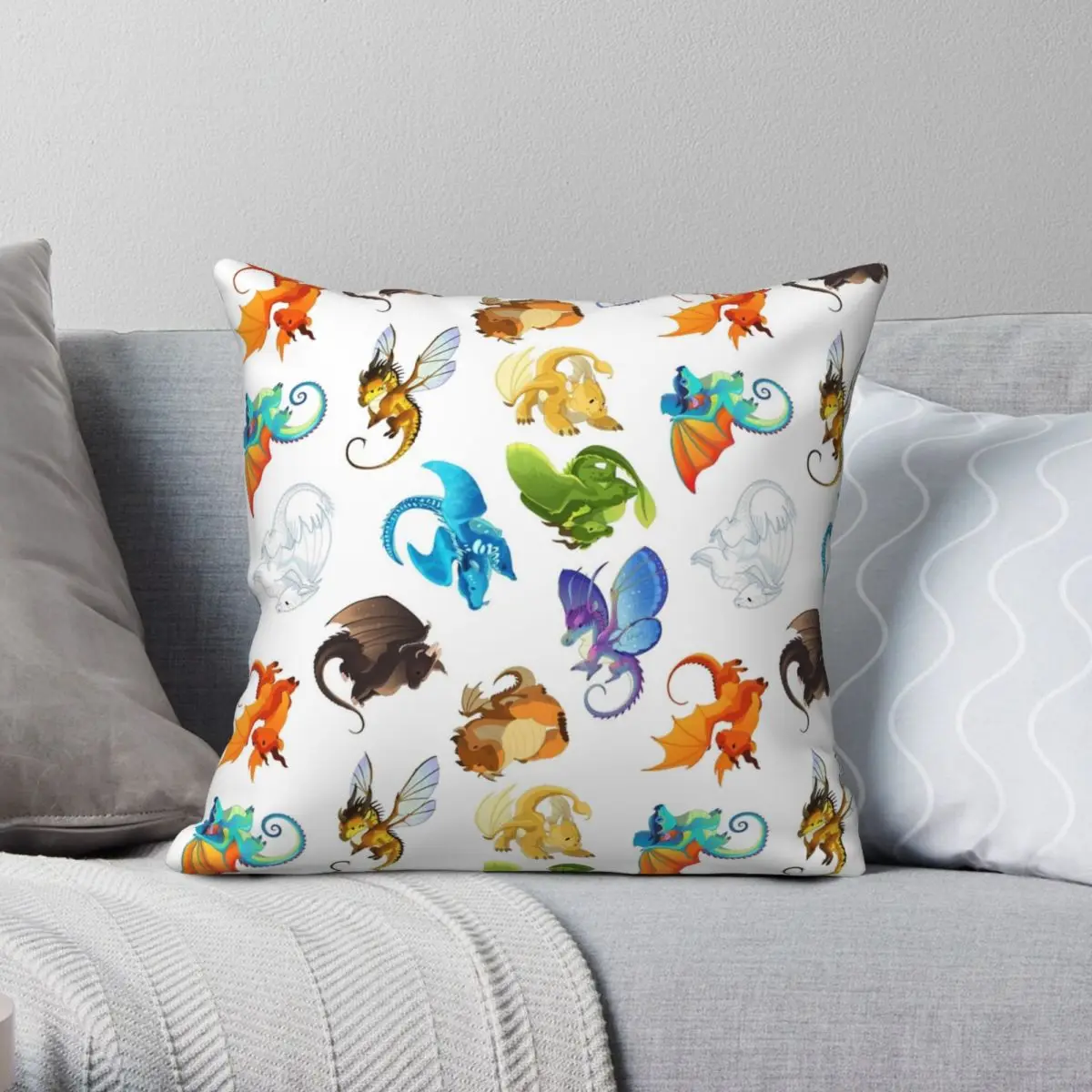

Wings Of Fire Square Pillowcase Polyester Linen Velvet Printed Zip Decorative Throw Pillow Case Room Cushion Case 45x45
