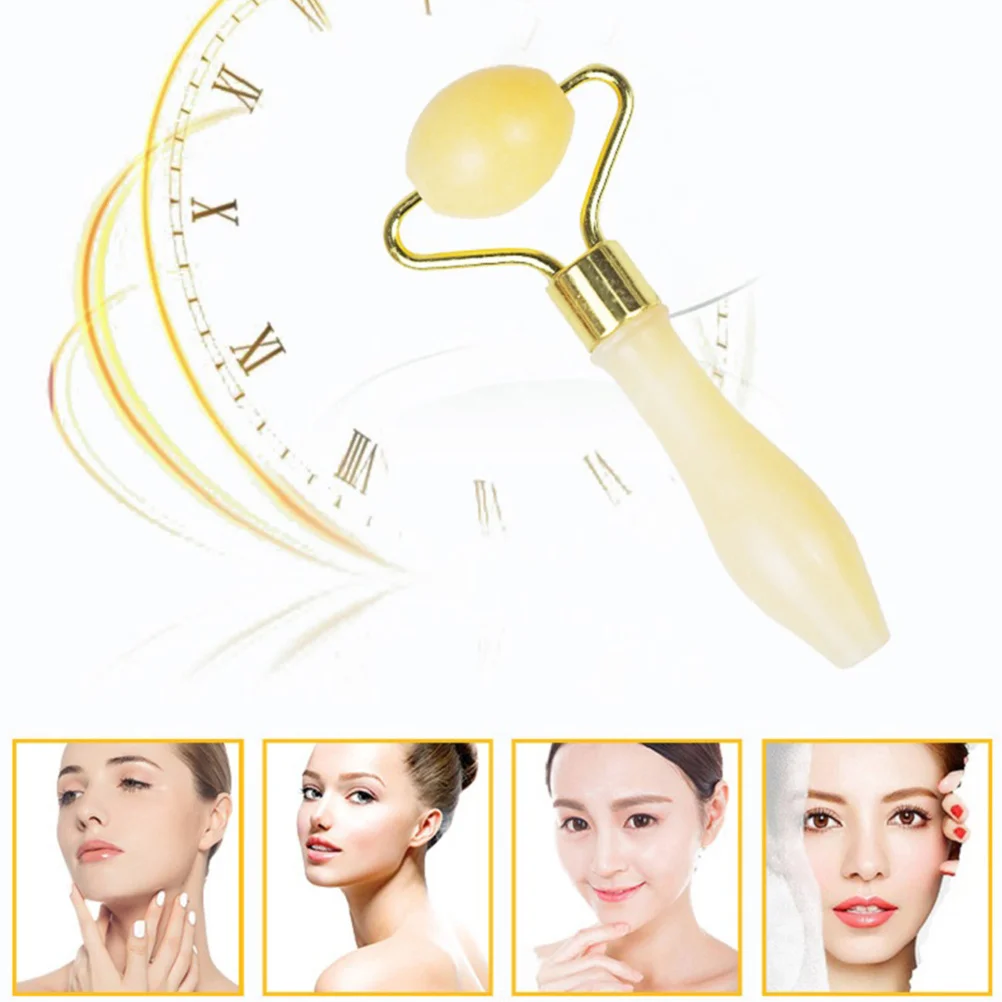 

Yellow Jade Face Roller Eye Massage Roller Lightweight Durable Anti-Aging Tool Beauty Skin Care Eye Massager Face Accessories