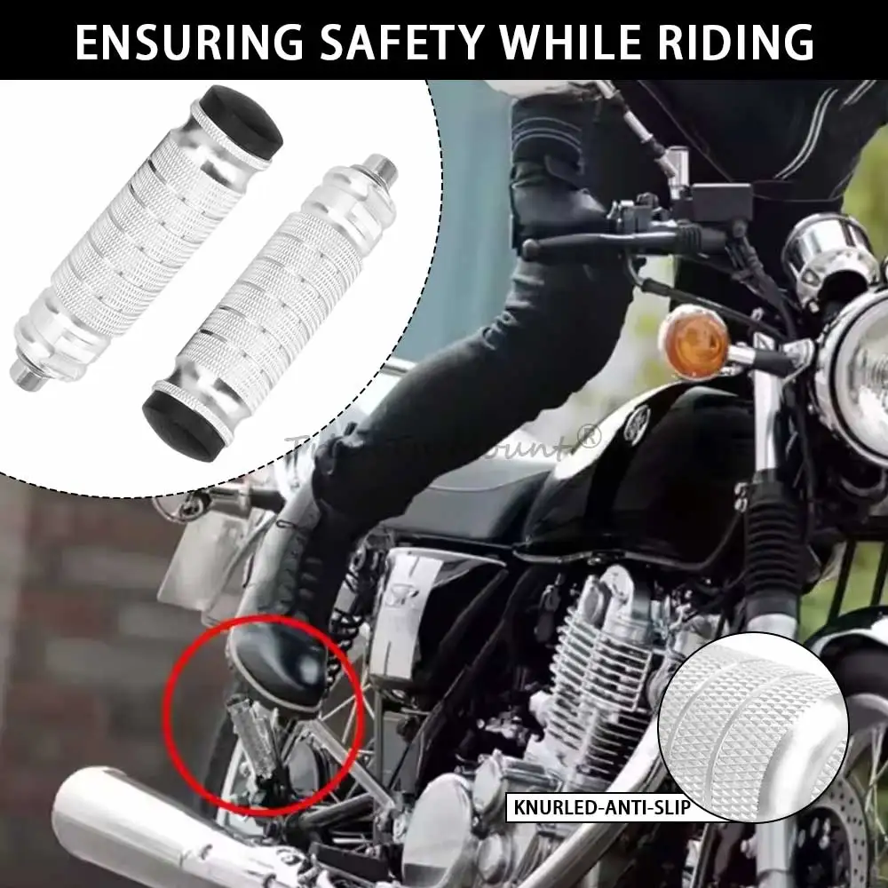 2 PCS ​​Universal For M8 Motorcycle Foot Pegs CNC Aluminum Alloy Fit For BMW Honda Yamaha Motorcycles Accessories