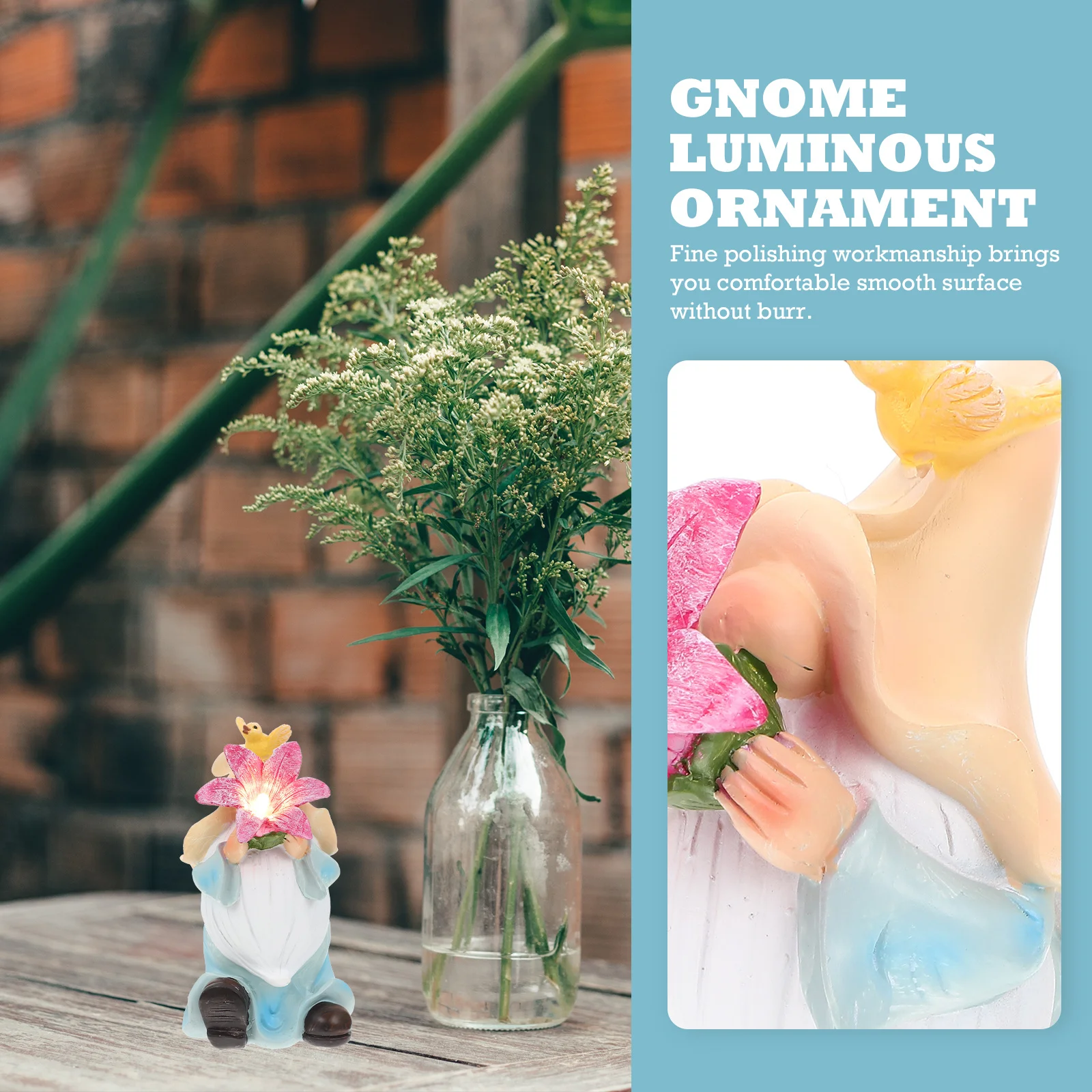 

Glowing Gnome Statue Light Garden Decor Yard Ornament Cozy Atmosphere Photo Prop Halloween Gift Glowing Gnome Statue