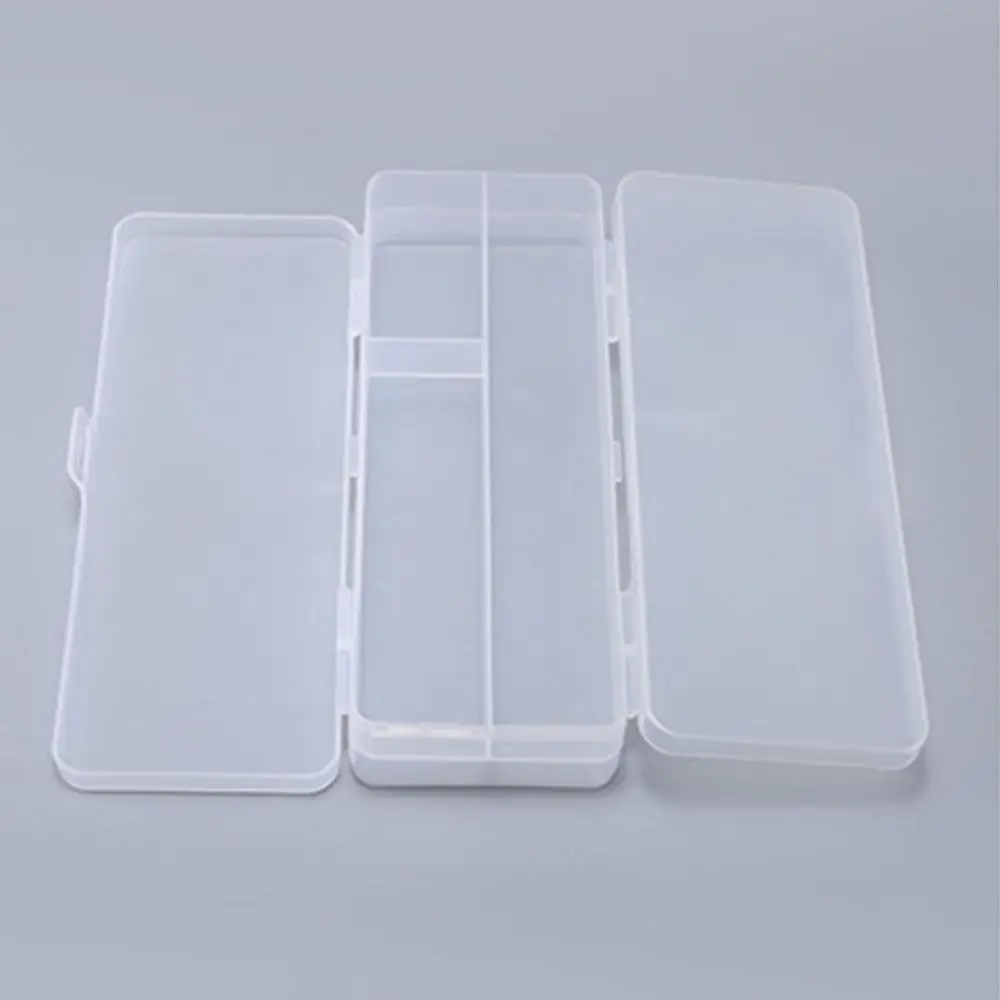 Plastic Transparent Pencil Case Storage Box Pencil Holder Dual-Layer Pencil Box Dustproof Large Capacity Simple Pen Case