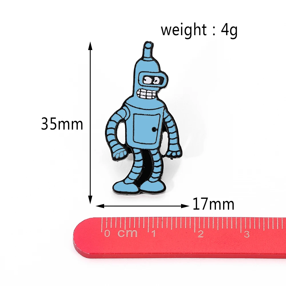 만화 애니메이션 Futurama 벤더 벤딩 로드리게스 금속 브로치 쥬얼리 로봇 배지 의류 배낭 옷깃 핀 액세서리