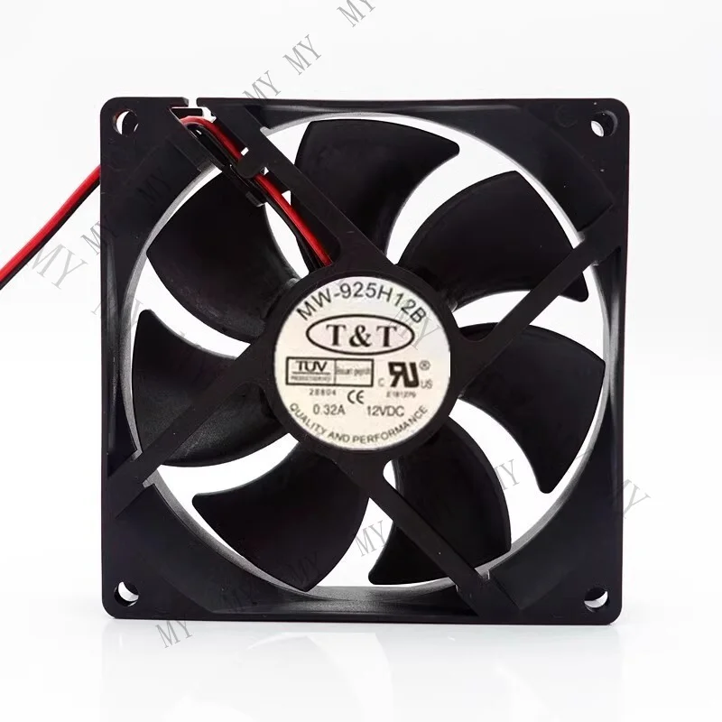 

TT 1PCS for MW-925H12B 9025 DC12V 0.32A 9CM 2-Wire Silent Cooling Fan