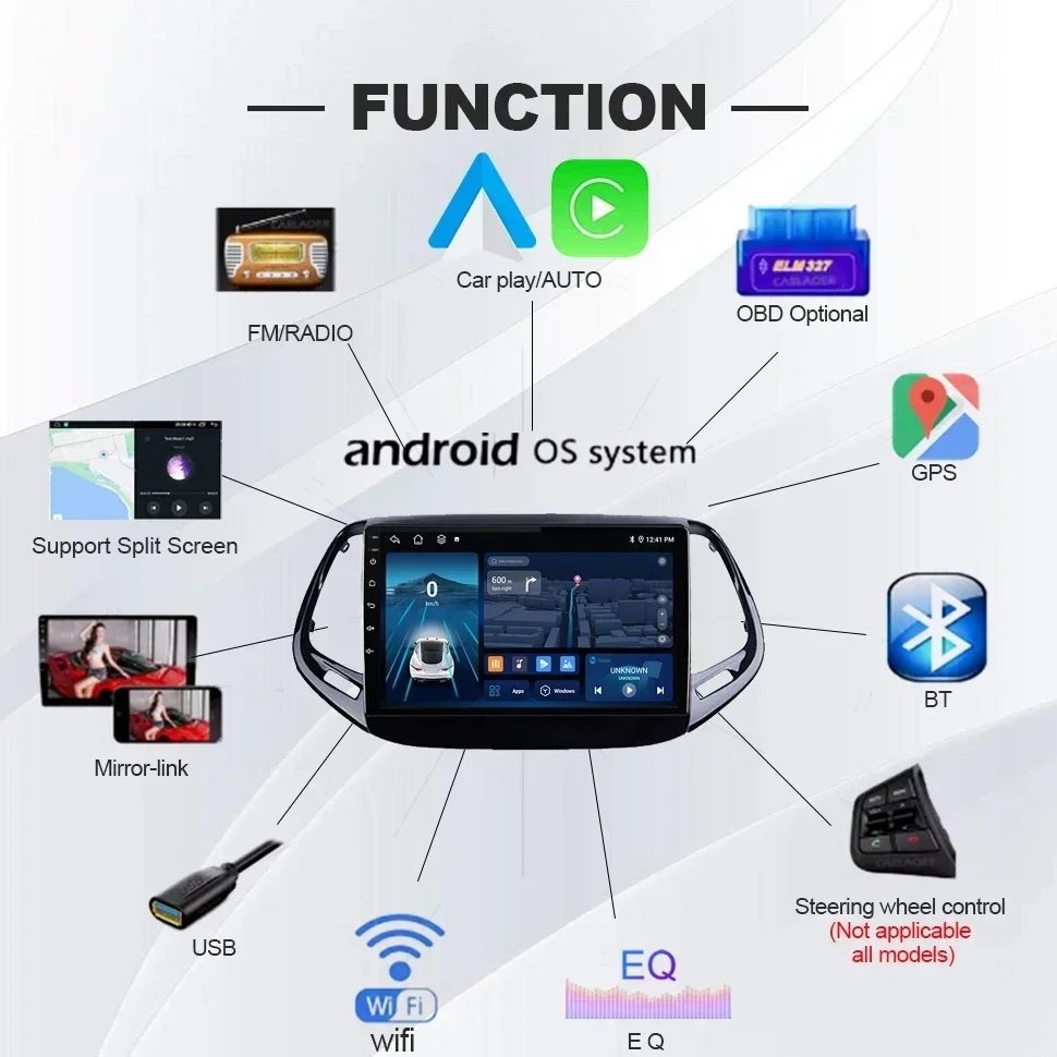 راديو السيارة الاندورويد Carpaly لسيارة جيب كومباس 2 ميجابكسل 2017-2020 مشغل وسائط متعددة DSP AM RDS AHD نظام تحديد المواقع واي فاي Autoradio أنظمة السيارات الذكية