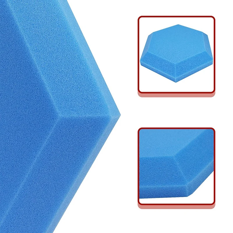 Acoustic Foam Panels-11.8X6.8X2 Inches 6 Pack Thick Dense Echo Sound Absorber For Home Office Echo Absorption