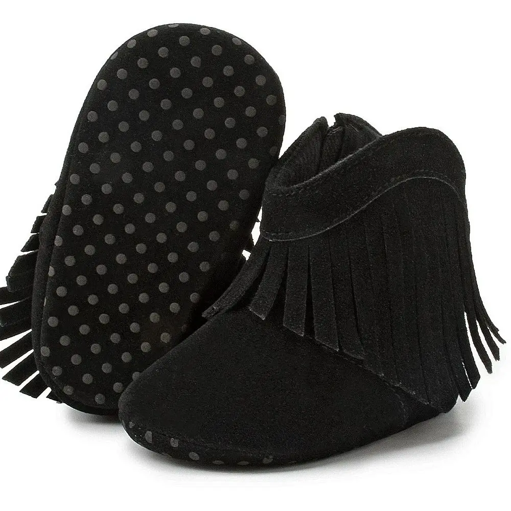 Baby Booties Vintage Tassel Anti-slip Sole Winter Warm Baby Boys Girls Fashion Shoes Snow Booties First Walkers Infant Shoes