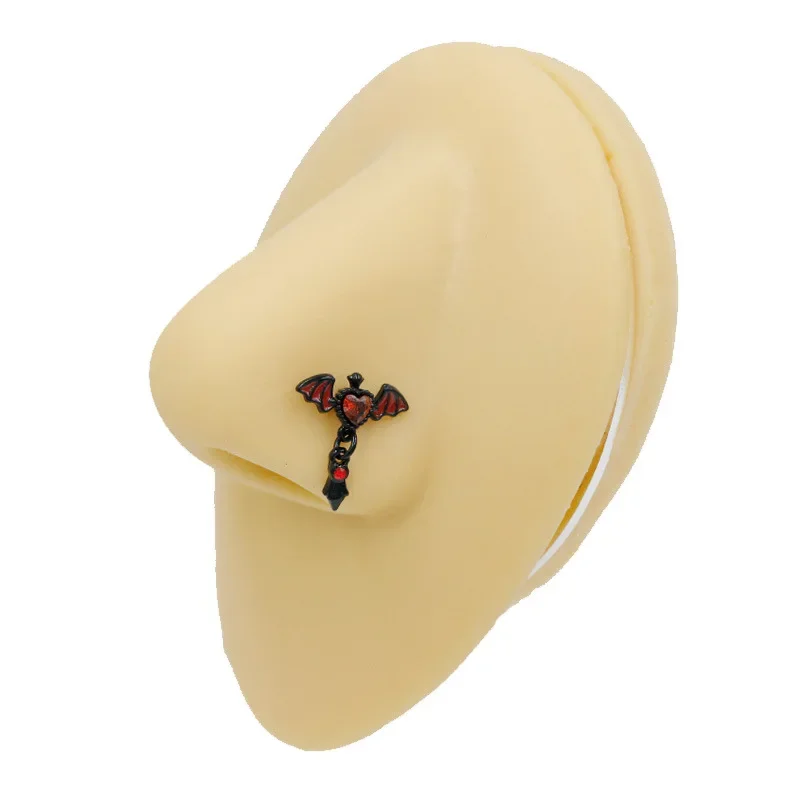 Halloween Heart Pendant Earbone Studs Crown Nose Ring Piercing Stud Earrings Wings L Rod Nose Stud Puncture Ornament