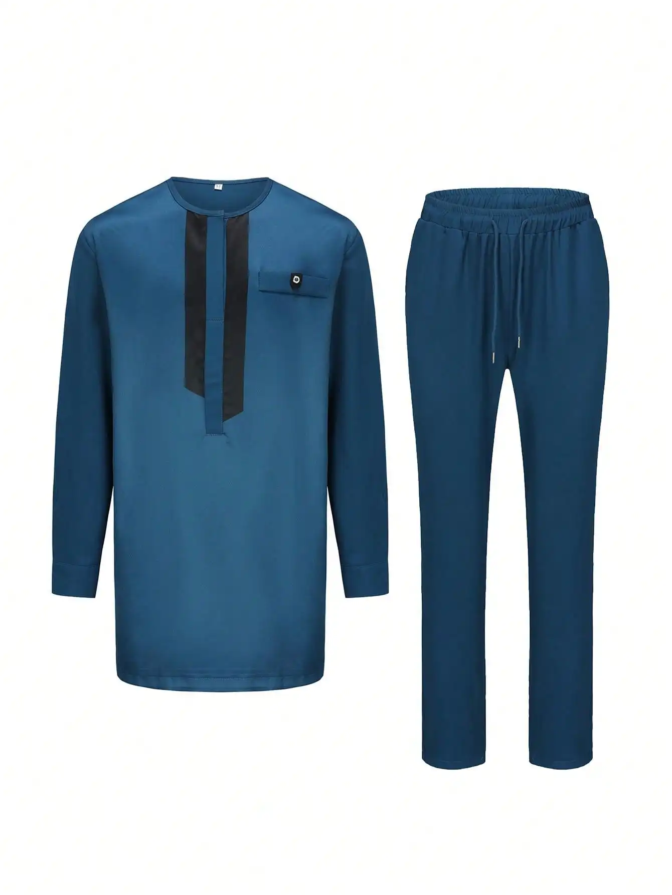 カフタン メンズスーツ 長袖ステッチシャツとソーシャルパンツの2点セット 結婚式 パーティー デザイナーメンズ服 伝統的なスタイル