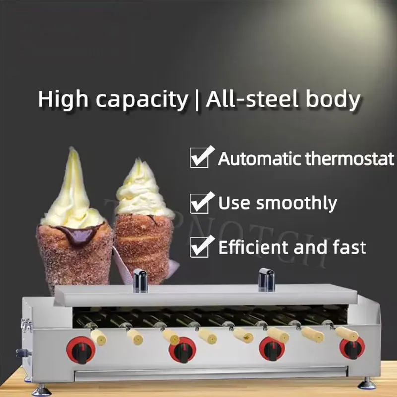 Automatic Toaster Roll Machine Chimney Cake Oven 220V Commercial Chimney Cake Roll Machine Waffle Maker