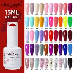 Clou Beaute Nail Gel Polish Kit 15ml Soak Off UVLED Nails Varnish Semi Permanent Nail Art Gels Lacquer Top Base Coat Gel Lacquer