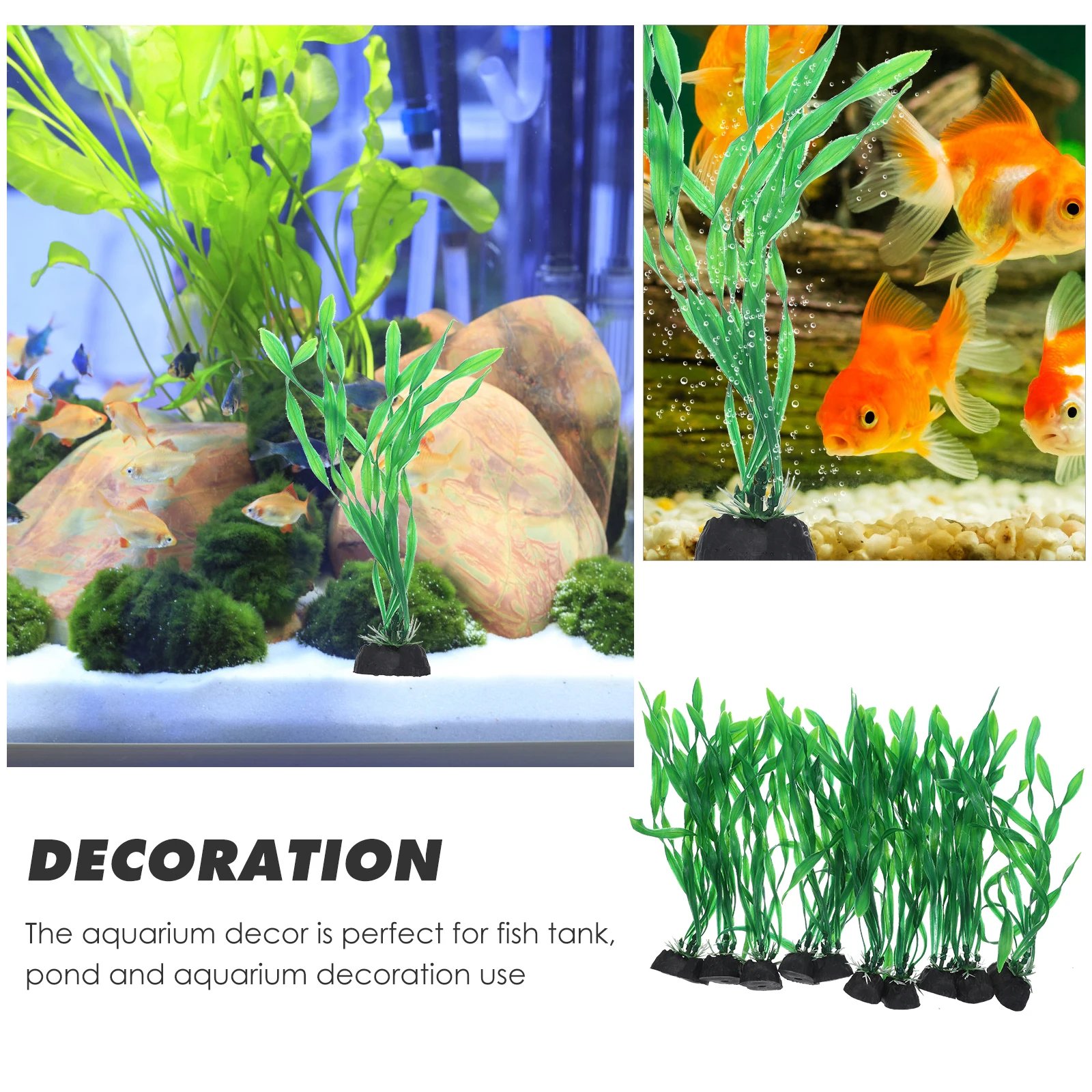 

10Pcs Delicate Aquarium Plant Fake Plastic Grass Realistic Fish Tank Decoration Fine Workmanship Compact Aquarium Supplies