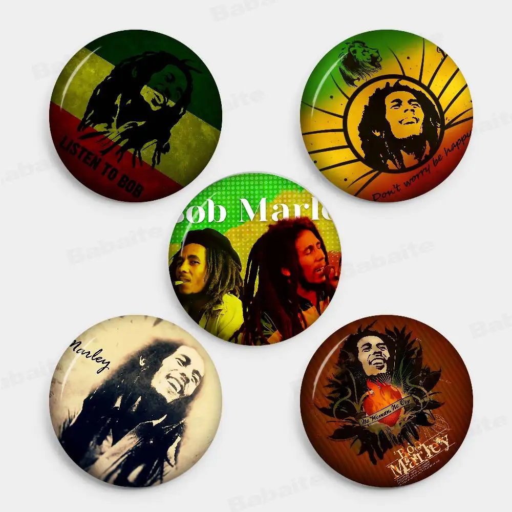 B-Bob Marley 32/44/58MM Customizable Button Pins Cute Funny Creative Badge Jewelry Decor Gifts for Friends