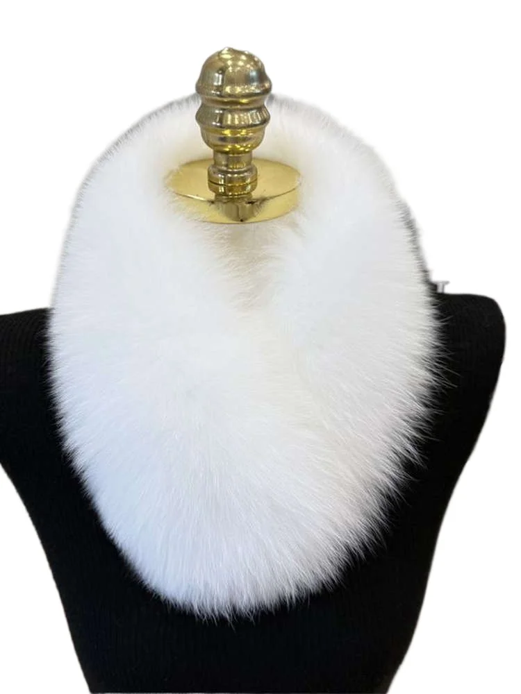 

Женский зимний шарф из лисьего меха, утолщенный двусторонний, универсальный, простой и элегантный, на шею из кроличьего меха, меховой шарф