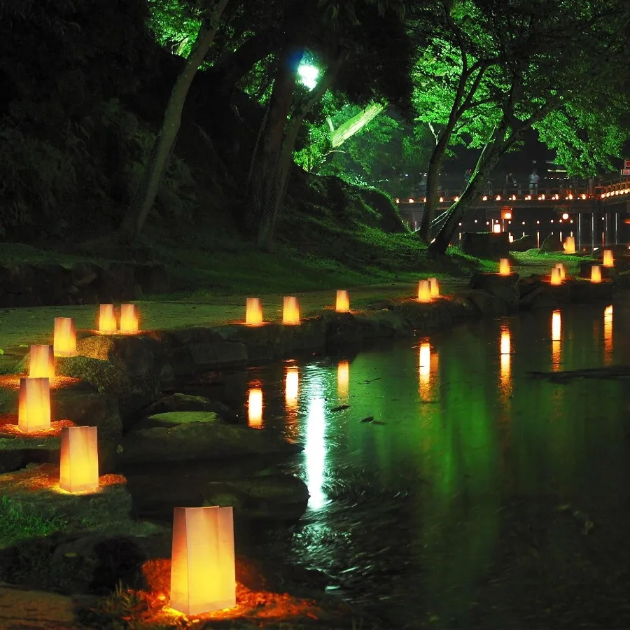 144 Sets White Luminary Bags with Unscented Candles Paper Candle Bags for Wedding Christmas Holiday Party Decorations Bulk Whit