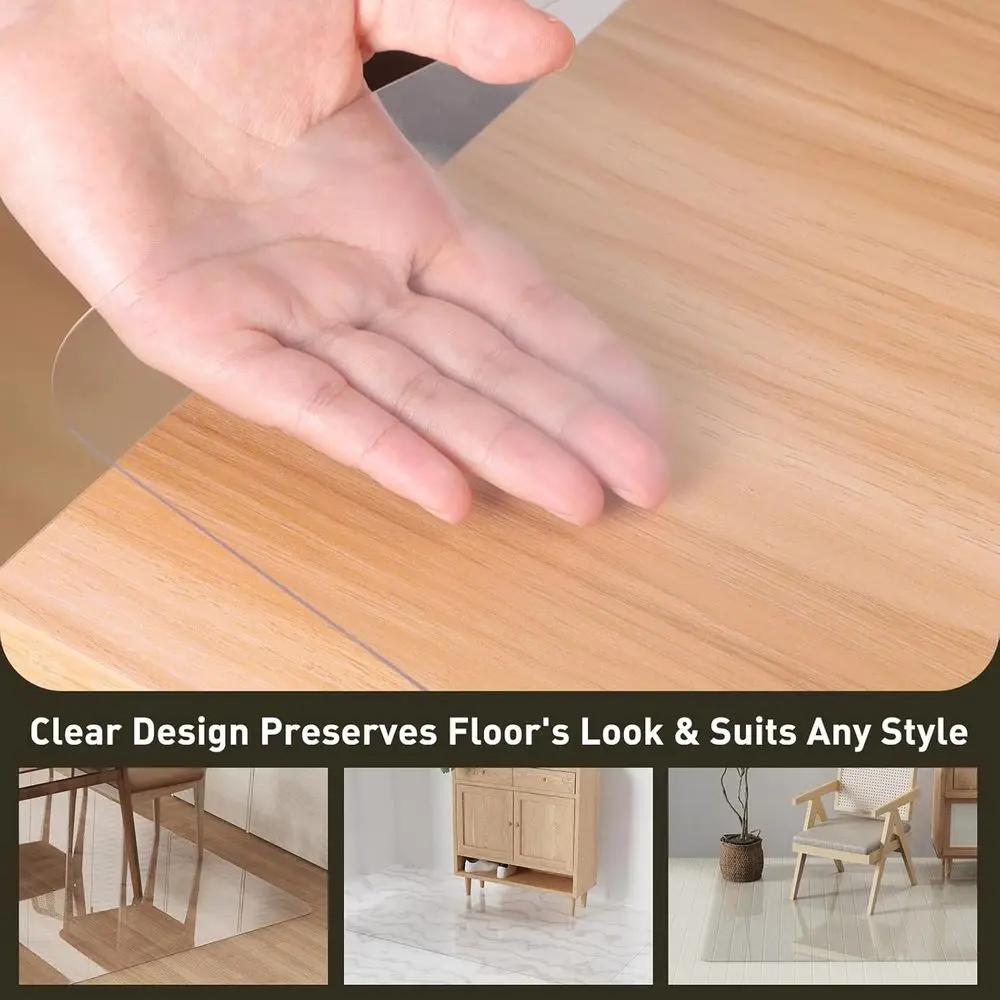 6x9ft Clear Anti-Slip Waterproof Vinyl Rug - Spill-Proof Protector for Home Floors, Easy to Clean Mat for Bedrooms and High Chai