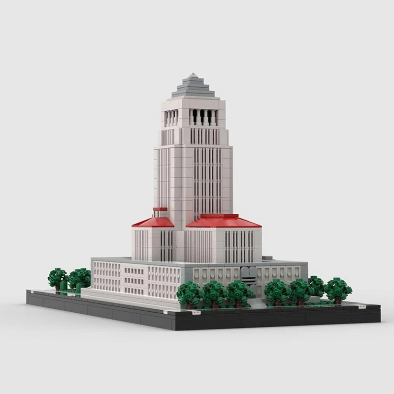 Stadt Street View Modell MOC Bausteine Stadt Halle Büro Ort Modulare Technologie Kinder Urlaub Geschenke Montieren Spielzeug Anzug