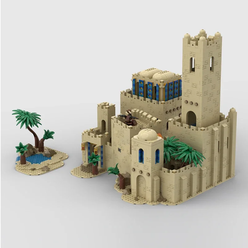 Medieval Street View Model MOC Building Brick Oasis Fort Desert Castle Modular Technolog Gift Holiday Assemble Children Toy Suit