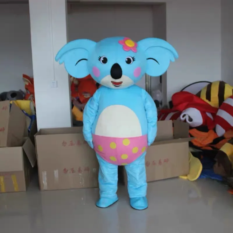 

New Adult Halloween Christmas Lovely Blue Koala Mascotte Fancy Dress Cartoon Mascot Costume Plush Fancy Dress Mascot Costume
