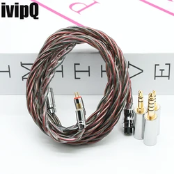 ivipQ-55 IEM Cable HiFi 7N OCC+Rare Earth Alloy Copper Modular Plug (2.5+3.5+4.4mm) Headphone Cable For 2pin MMCX Dual IE900