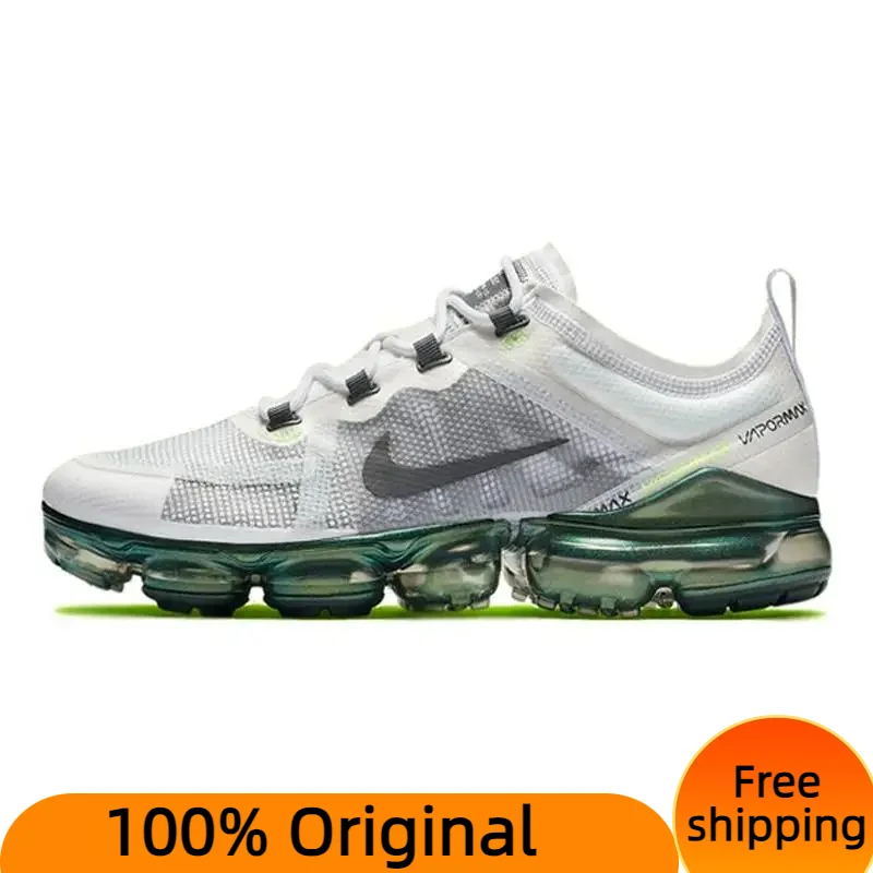 Nike Air VaporMax 2019 Premium White Platinum Tint Lime Blast Sneakers shoes AT6810-100 With Original Box