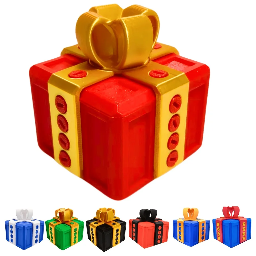 1er-Pack 3D-gedruckte Geschenkbox für Streiche, kreativer Münzbehälter, geeignet für Feiertage, Geburtstage, Weihnachten, Valentinstag und mehr – lustige Heimdekoration, rote und goldene Geschenkbox