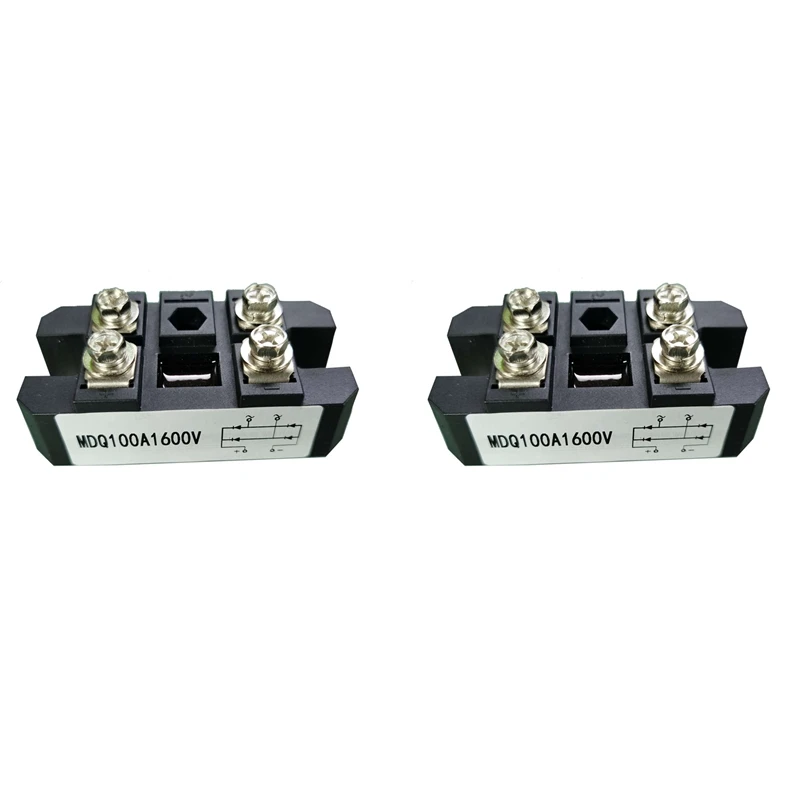 2X MDQ 100A-1600V Black Single-Phase Diode Bridge Rectifier 100A Amp High Power 1600V