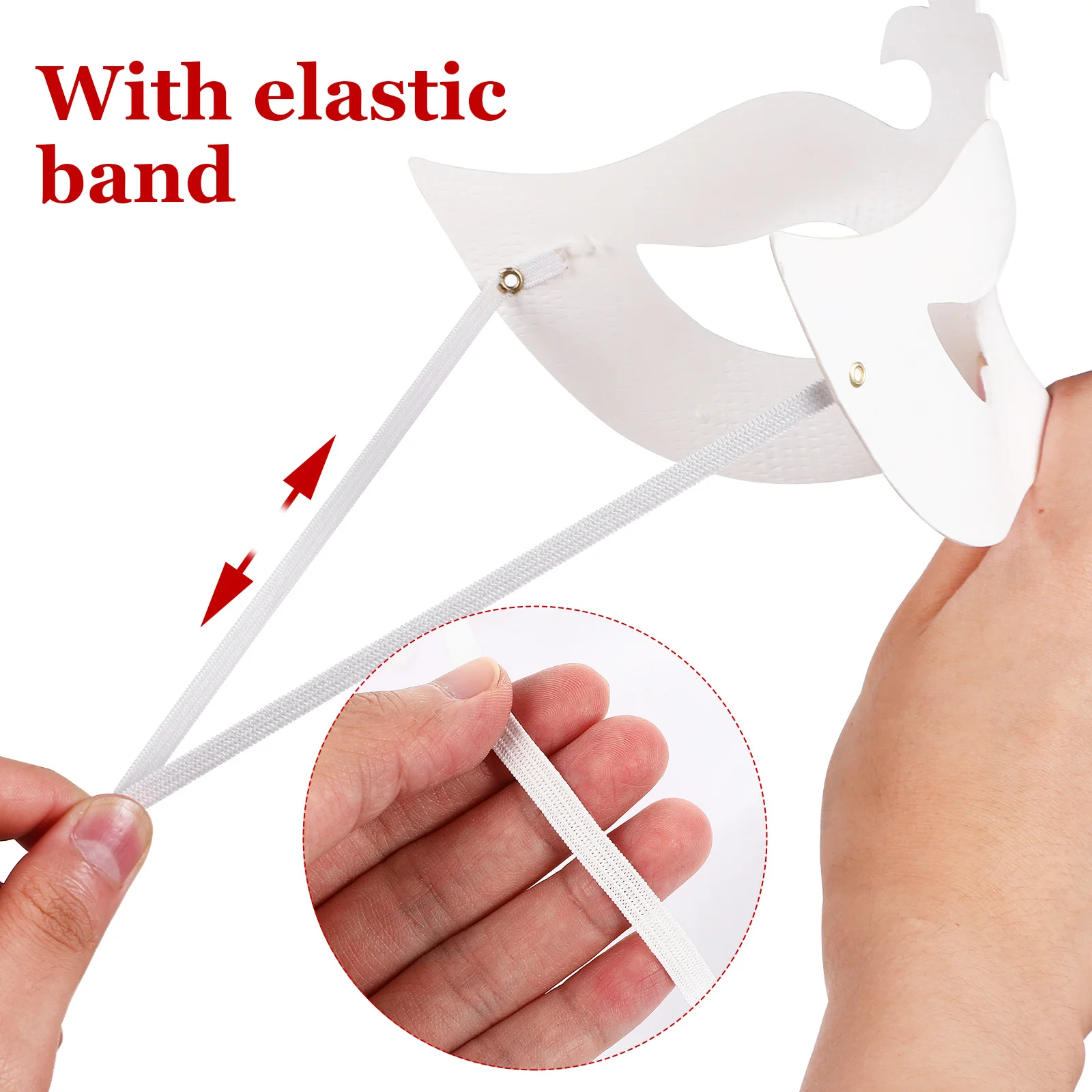 

20pcs Paper Masks Unpainted Lightweight DIY Masquerade Party Accessories Costume Props for Women Festivals Balls Cosplay