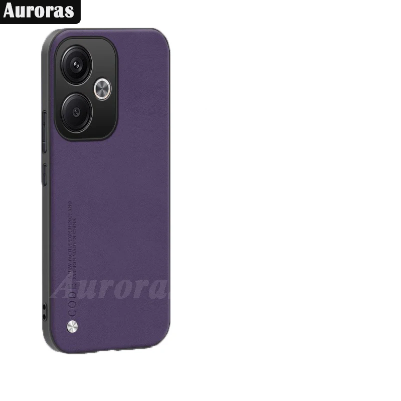 Skinlee For Xiaomi Poco F6 Case Solid Color Leather Soft Border Shockproof Cover For Redmi 13 Xiaomi Poco F6 Pro Back Casing