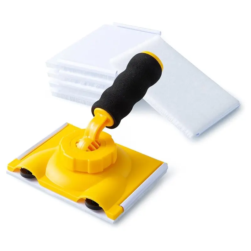 A02M-Paint Edger With 360° Rotation Handle Trimmer& 5Pcs Replacement Pads- Edge Painting Tool For Wall Painting Projects