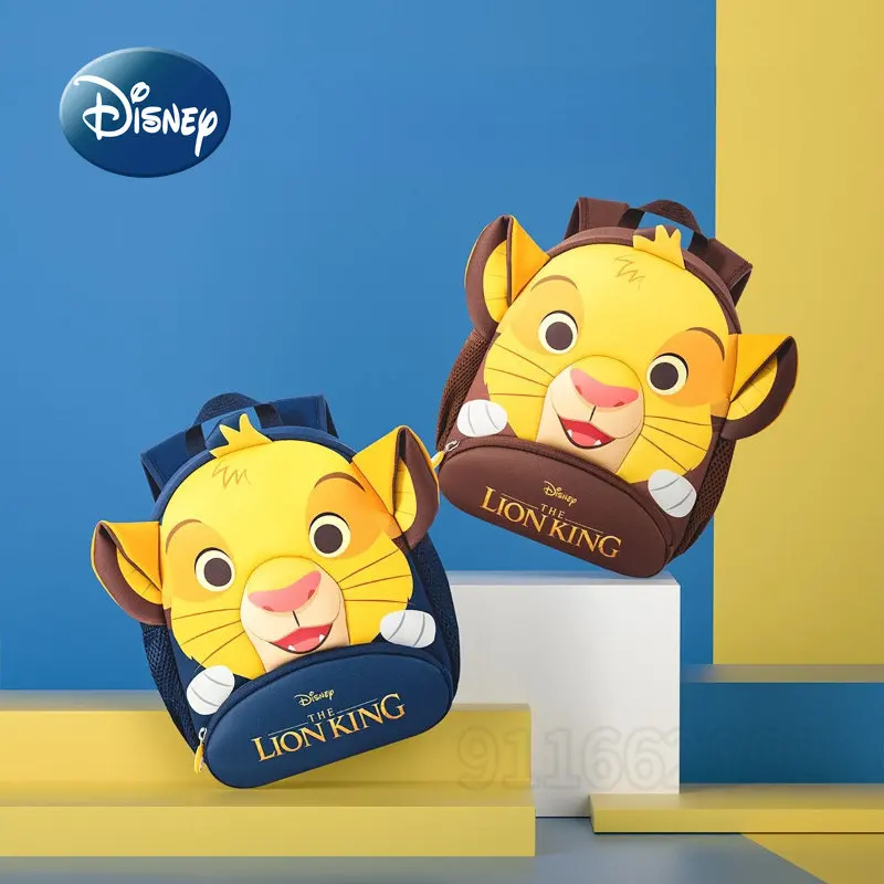 Imagem -02 - Disney Leão Rei Original Novo Mochila das Crianças dos Desenhos Animados Bonito Meninos e Meninas Mochila Moda 3d Mini Jardim de Infância Mochila