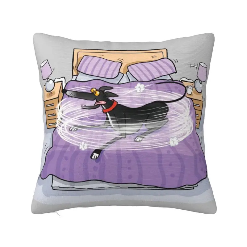 Custom Greyhound Whippet Square Pillowcover Decoration Whippet Puppy Cushions Throw Pillow for Living Room Double-sided Printing