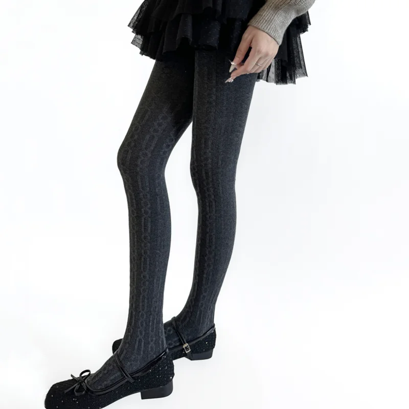 

Колготки женские осенне-зимние ретро с вертикальным узором теплые шерстяные леггинсы нижнее белье до бедра чулки женские колготки колготки