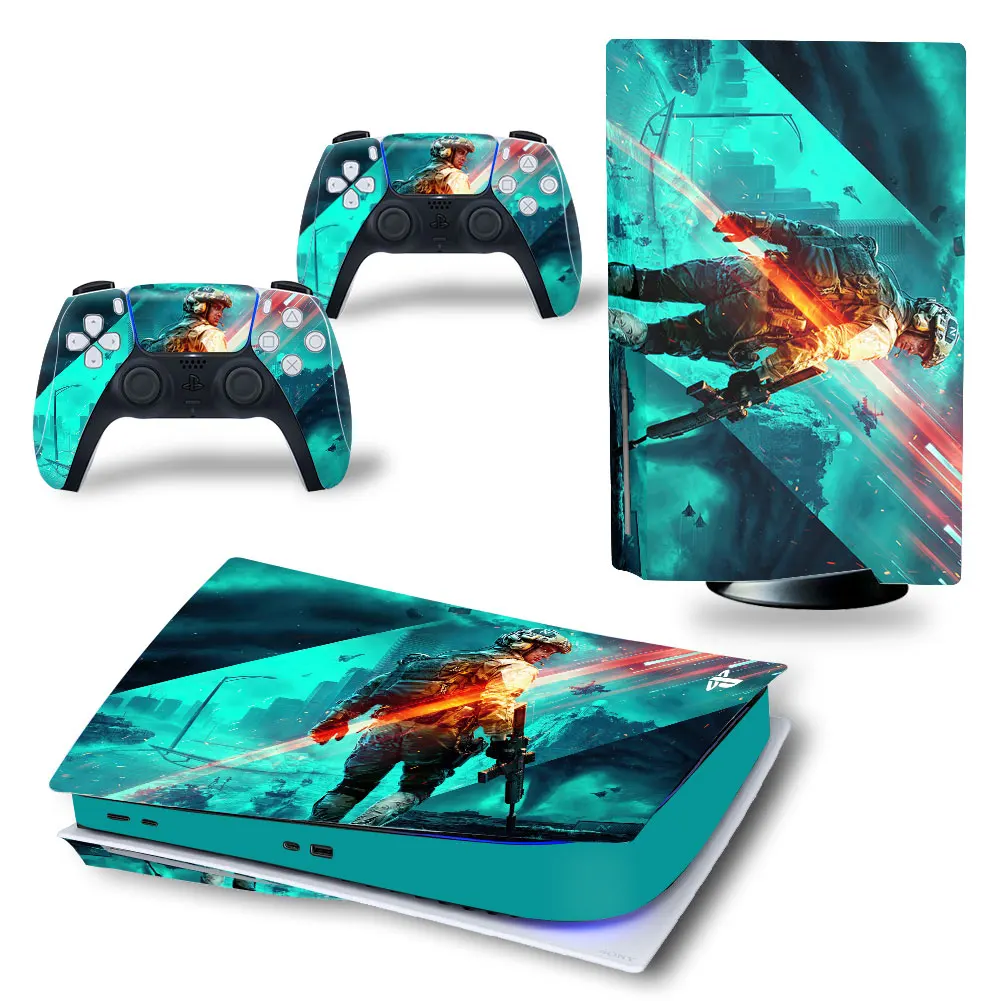 Battlefield 2042 PS5 disk digital editon decal skin sticker for ps5 Console and two Controllers Vinyl stickers