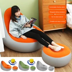 Inflatable Portable Sofa Folding Lazy Bean Bag Sofas Chair Pouf Puff Couch Tatami Living Room Footstool Inflatable Bed Set