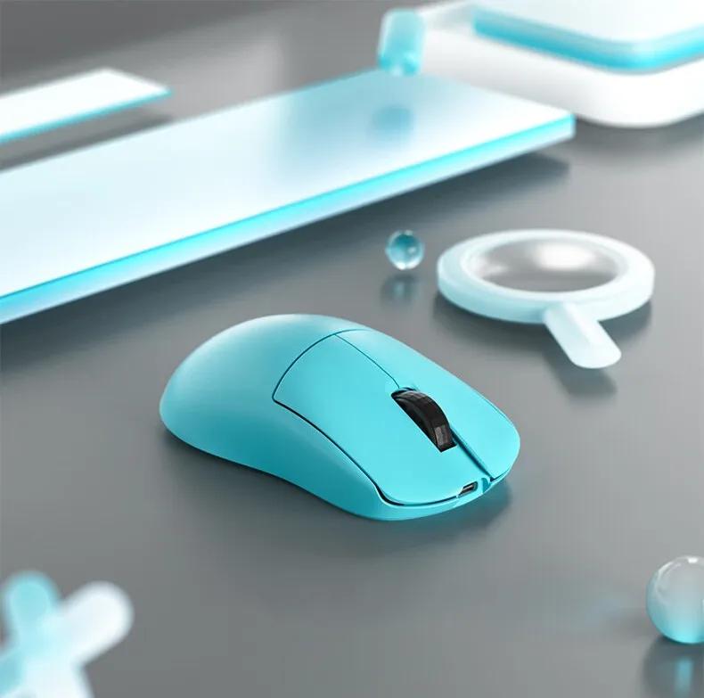 James Donkey RSR5S 2.4G Wireless Bluetooth Gaming Mouse Sky Biue Lightweight PAW3395 8K 3 Mode Wired Esports Mouse 26000DPI